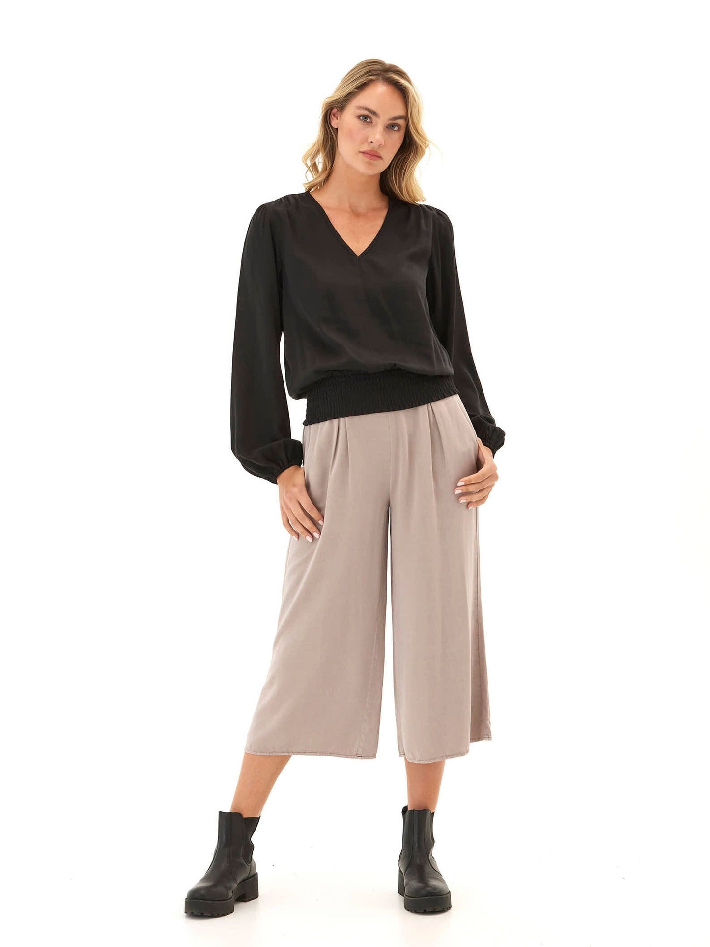 Aubree Eco Woven Smocked Waist Blouse