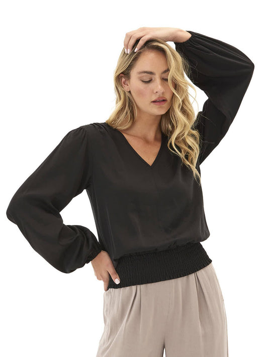 Aubree Eco Woven Smocked Waist Blouse