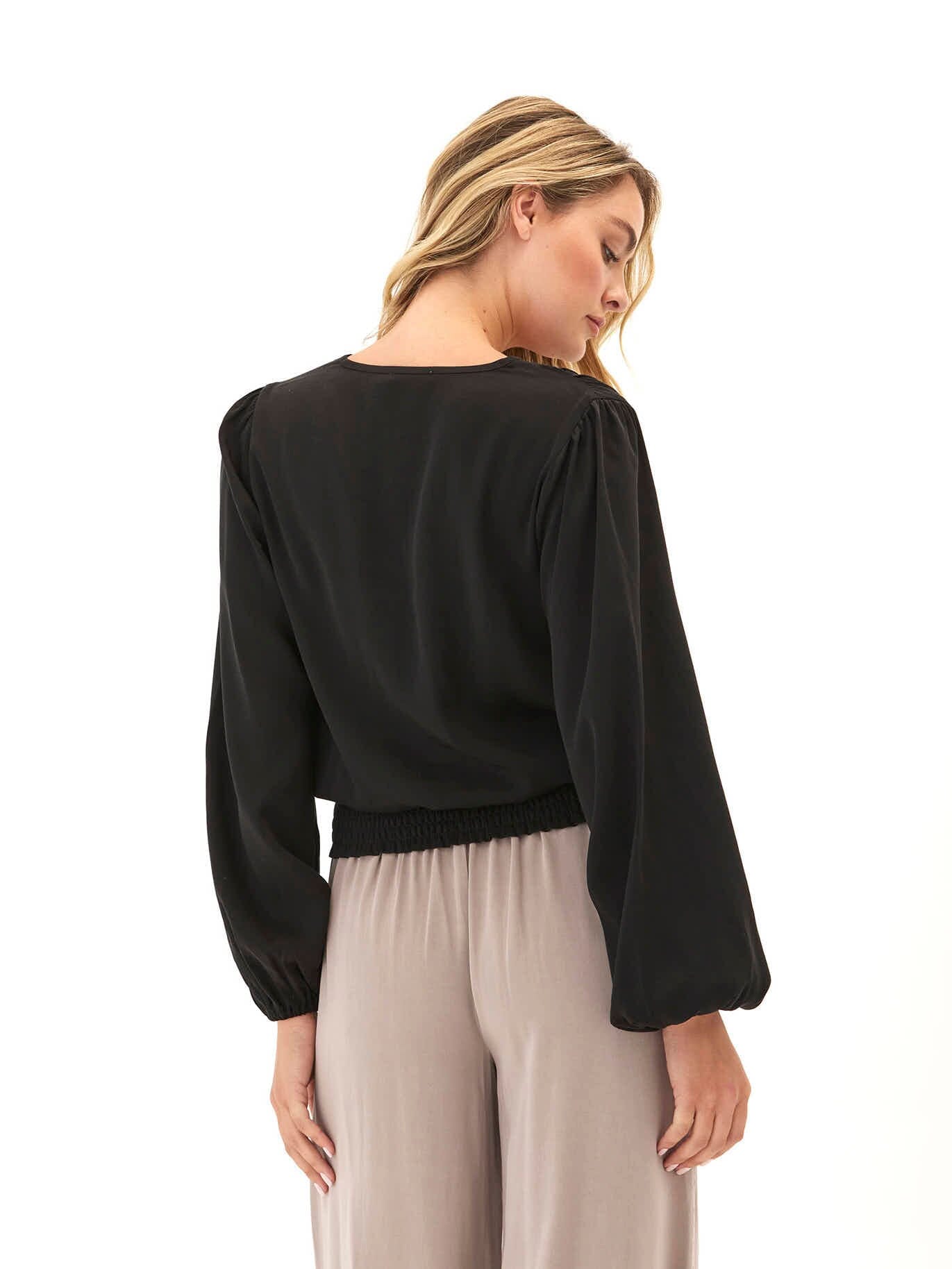 Aubree Eco Woven Smocked Waist Blouse