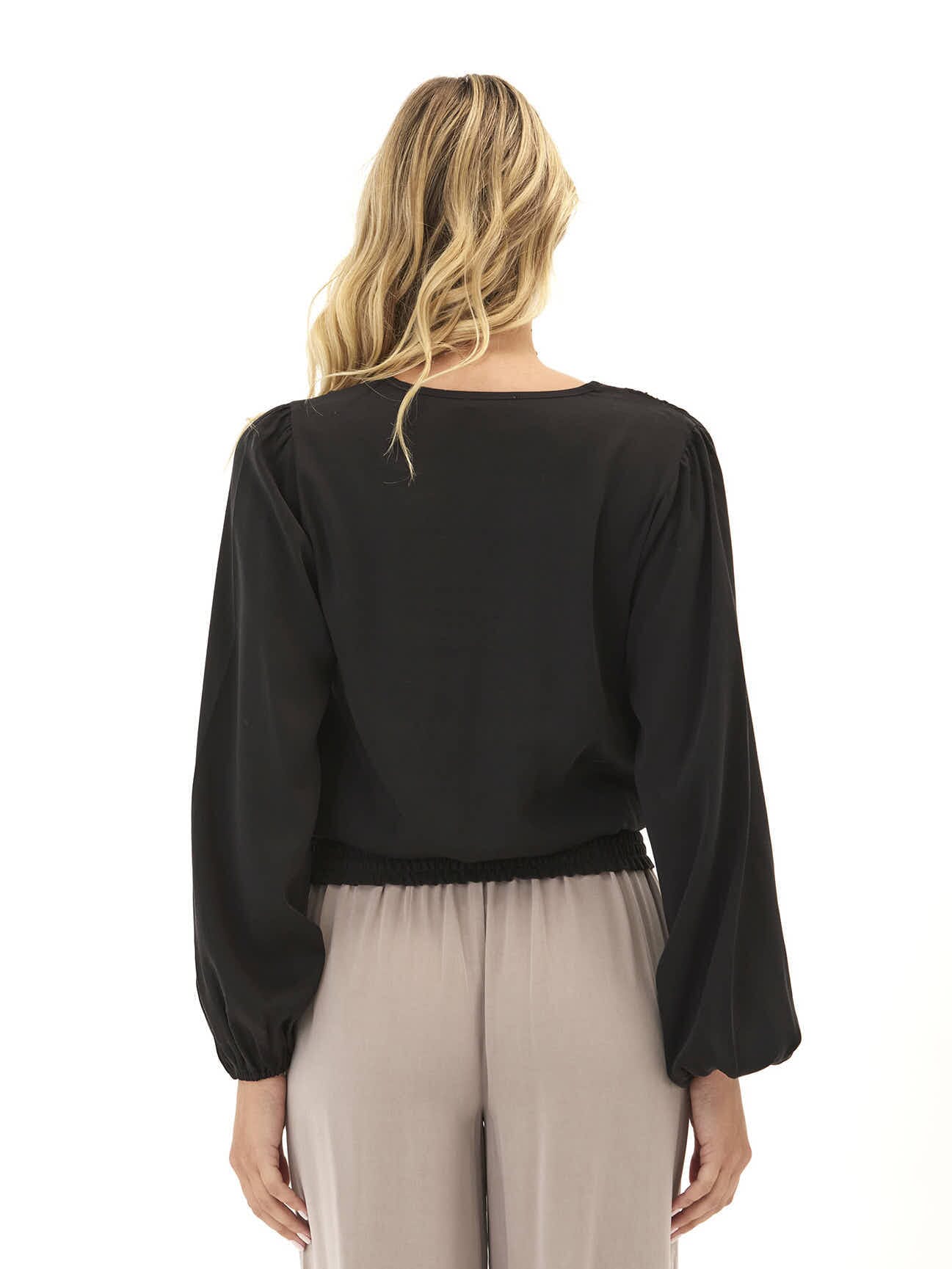 Aubree Eco Woven Smocked Waist Blouse