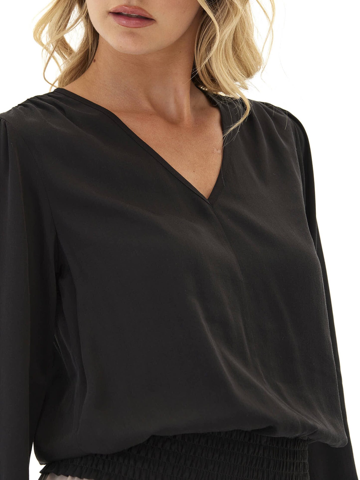 Aubree Eco Woven Smocked Waist Blouse