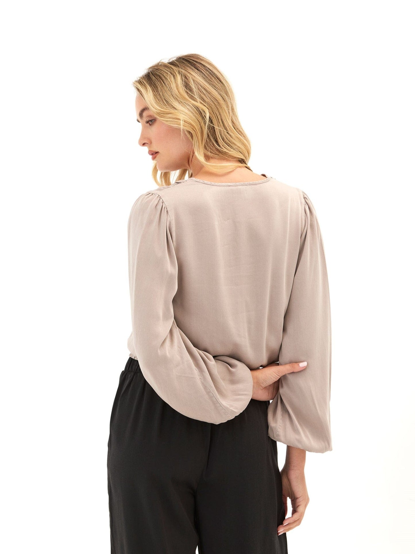 Aubree Eco Woven Smocked Waist Blouse