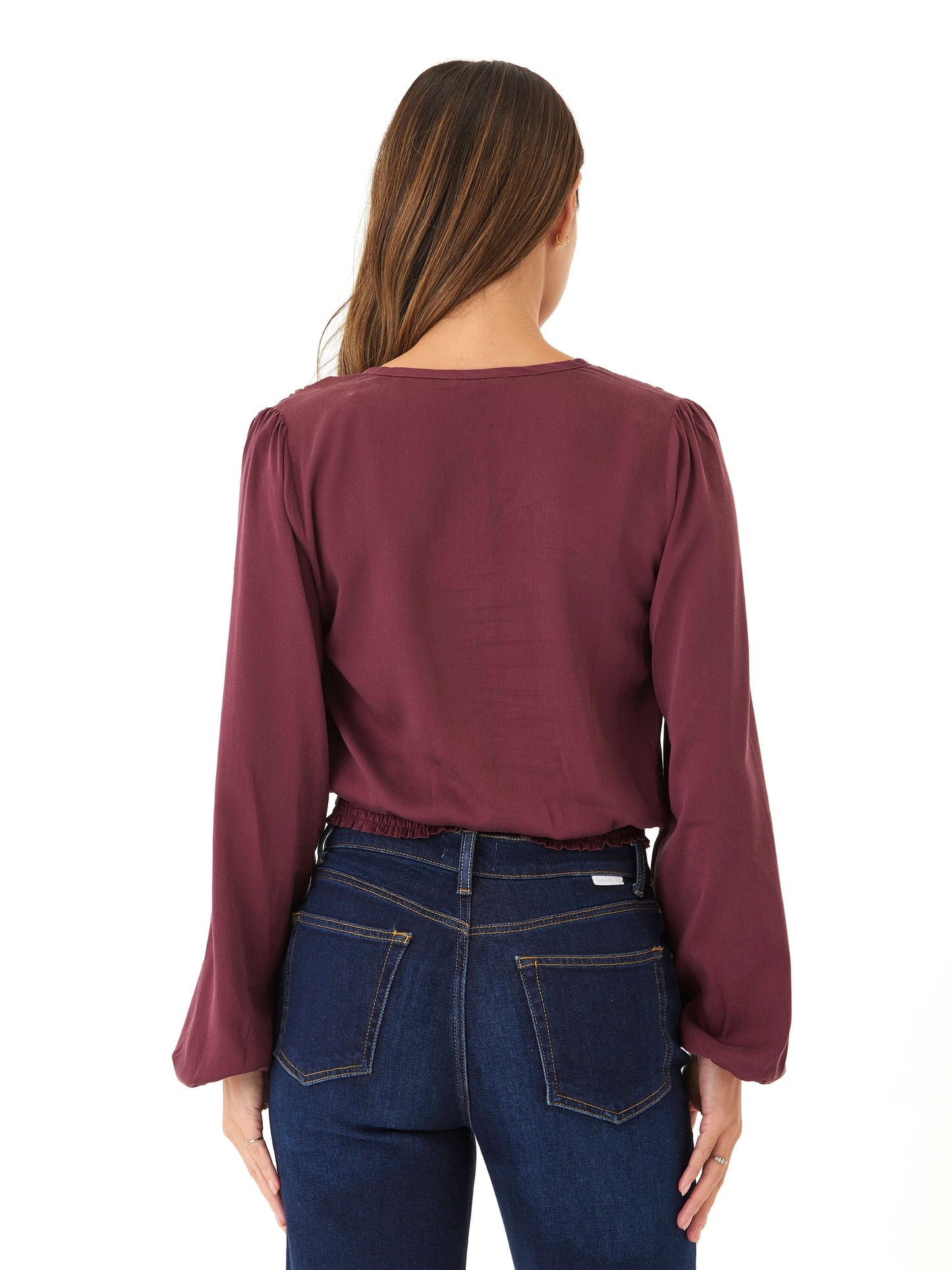 Aubree Eco Woven Smocked Waist Blouse