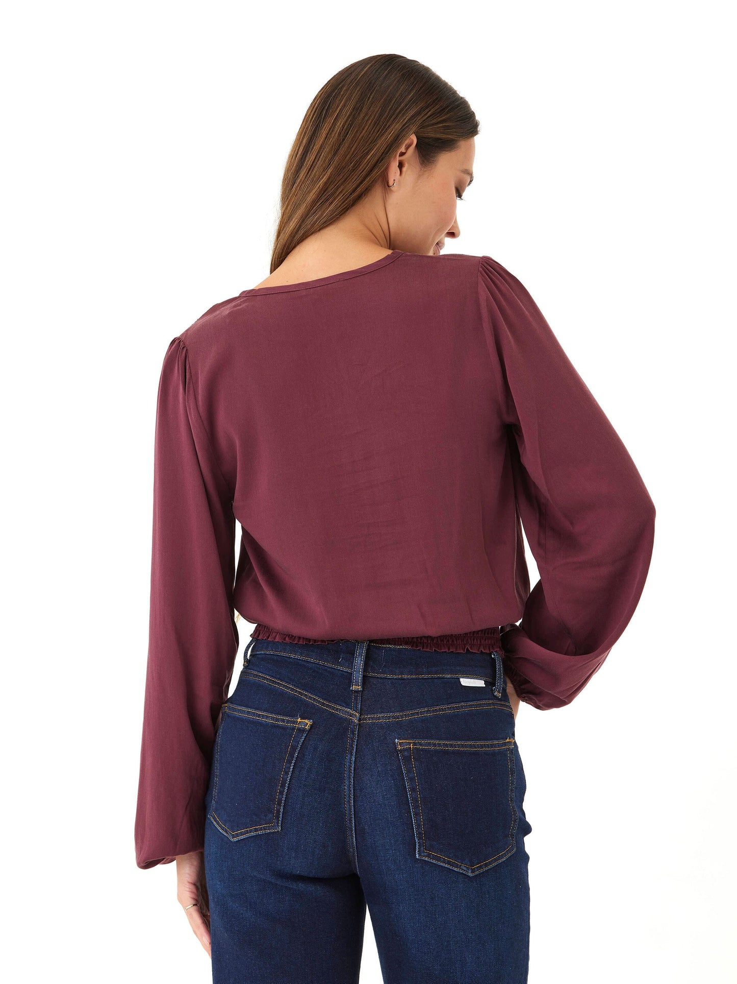 Aubree Eco Woven Smocked Waist Blouse