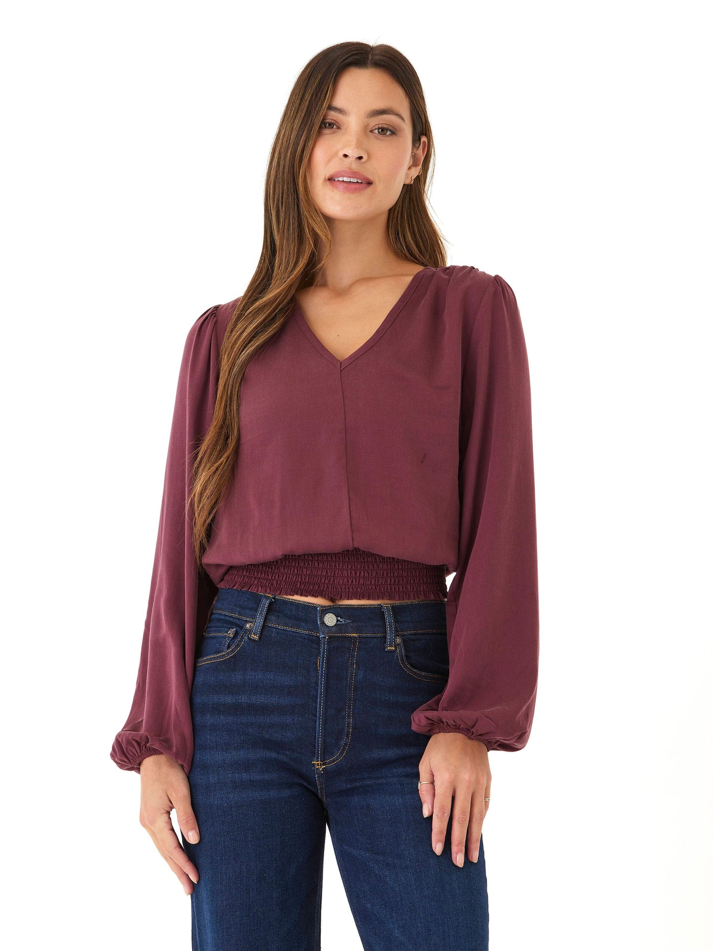 Aubree Eco Woven Smocked Waist Blouse