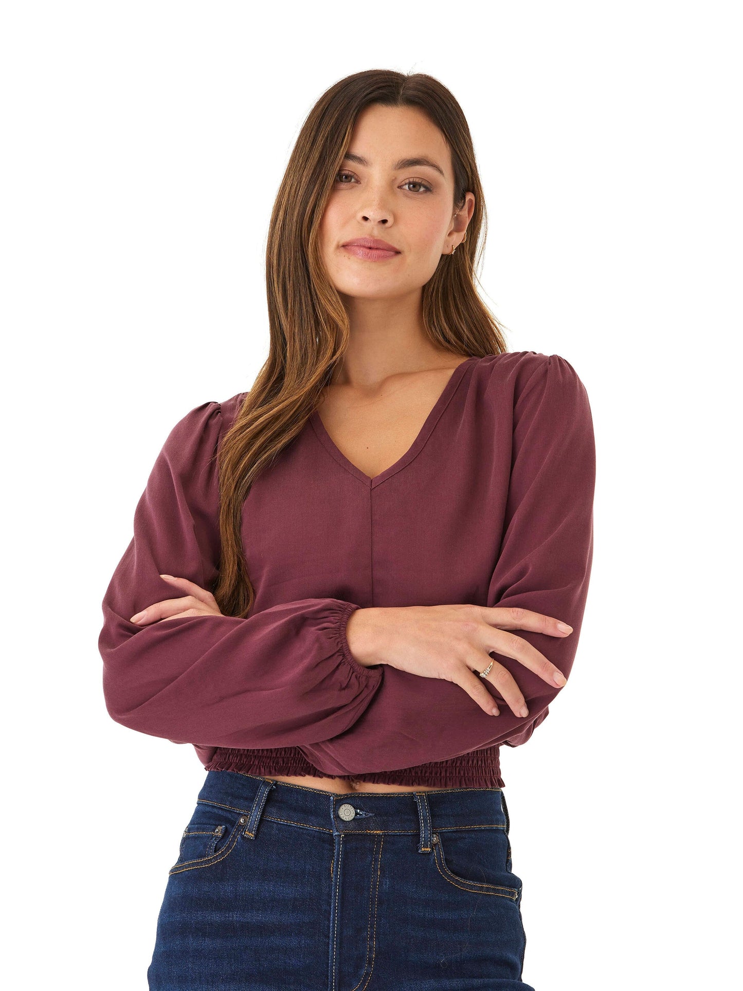 Aubree Eco Woven Smocked Waist Blouse