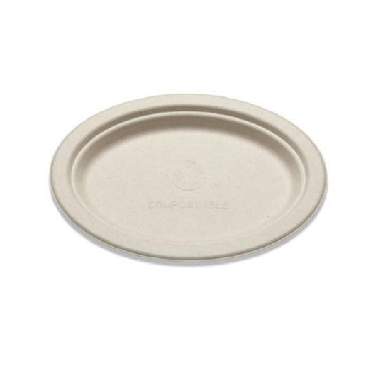Vegware 10" Molded Fiber Oval Platter Natural Brown (QTY:500)