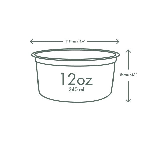12oz PLA round deli container (QTY:500)