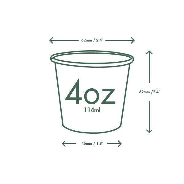 Vegware 4oz brown kraft hot cup, 62-Series (QTY:1000)