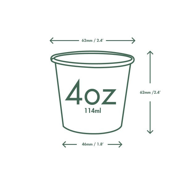4oz white hot cup, 62-Series (QTY:1000)
