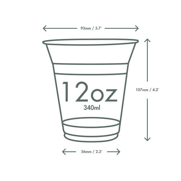 12oz PLA cold cup, 96-Series (QTY:1000)