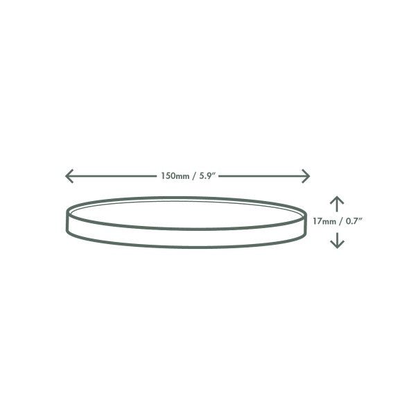 Vegware Round kraft paper lid, 150-Series (QTY:300)