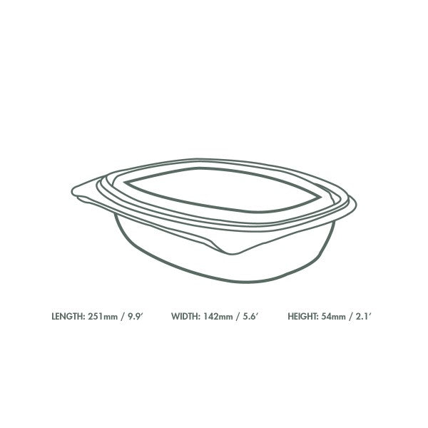 12oz PLA hinged deli container (QTY:300)