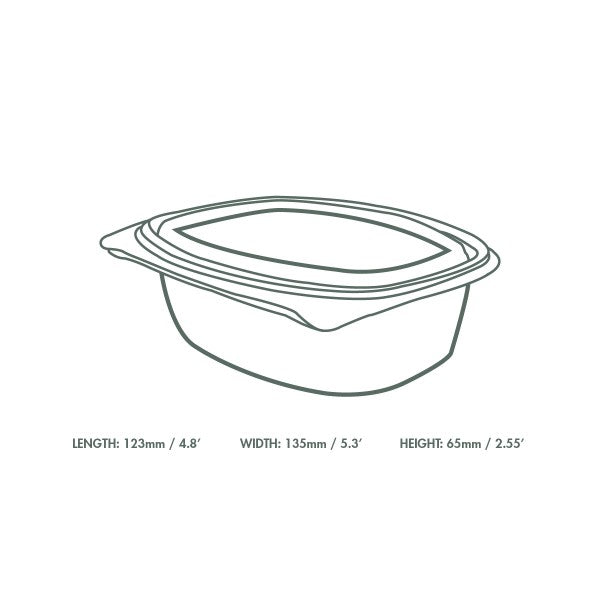 16oz PLA hinged deli container (QTY:300)