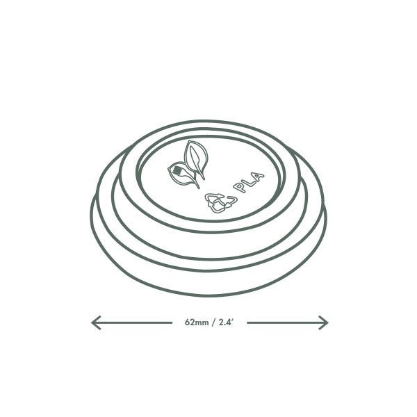 Vegware 62-Series CPLA hot cup lid (QTY:2000)