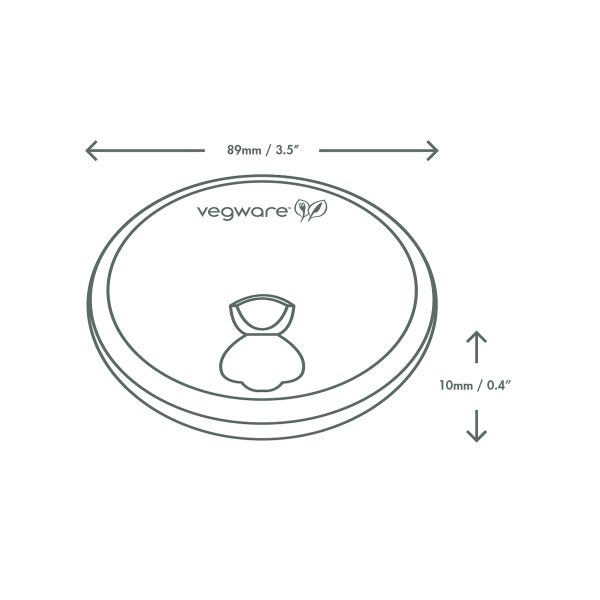 Vegware 89-Series PLA-lined paper lid with vents (QTY:1000)