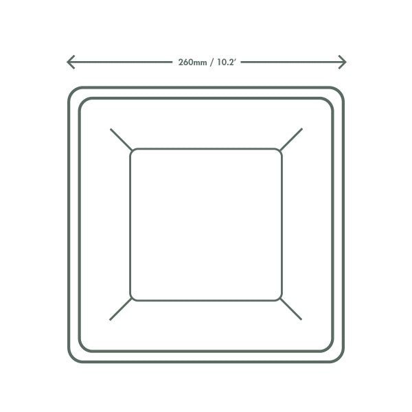 10in Square Plates | White Molded Fiber Vegware (QTY: 500)