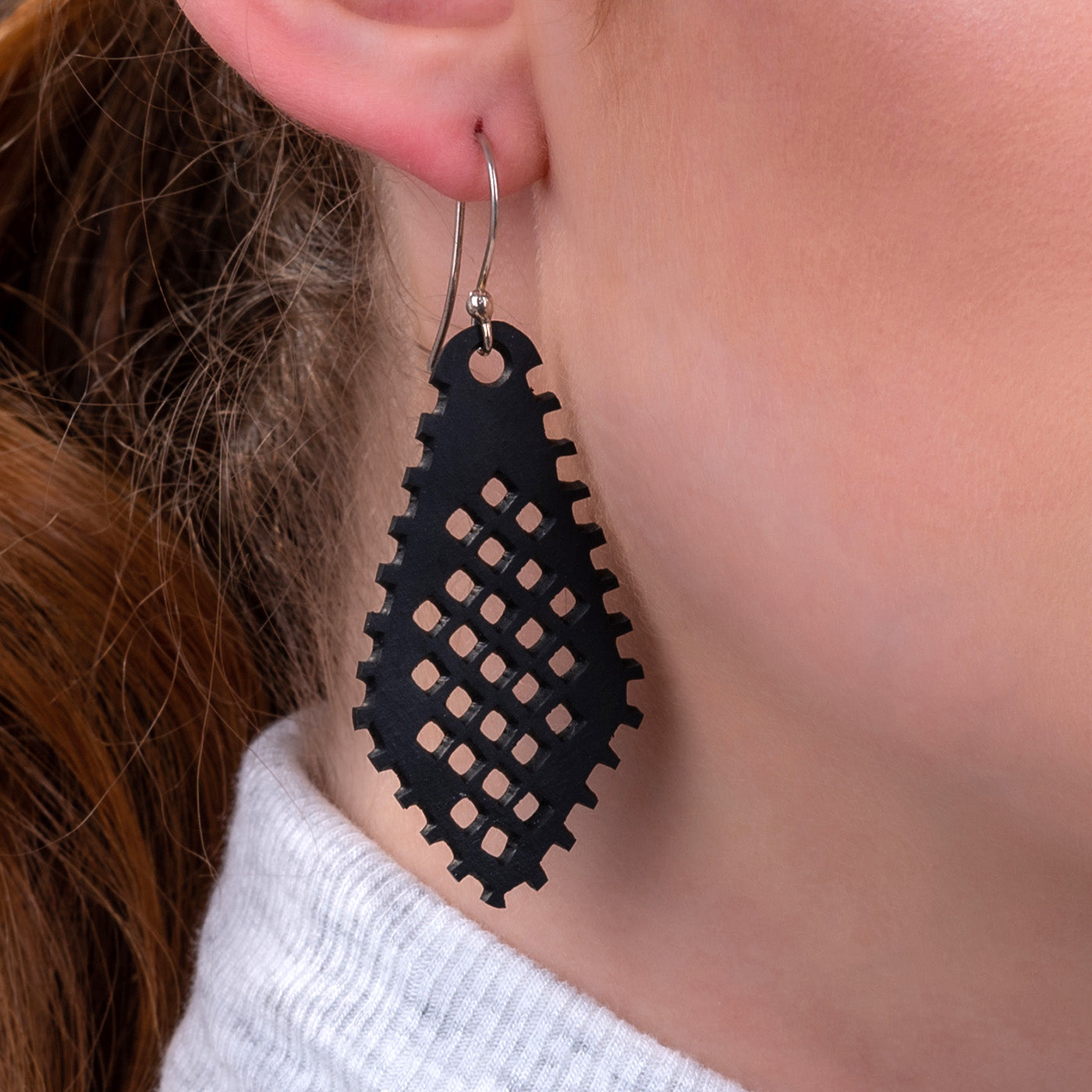 Diamond Recycled Rubber Earrings - Eco-Friendly Style