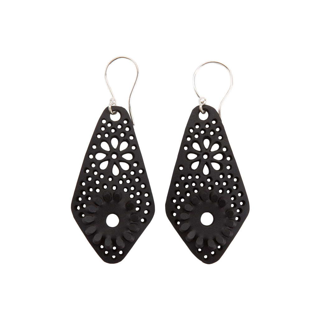 Diamond Recycled Rubber Earrings - Eco-Friendly Style