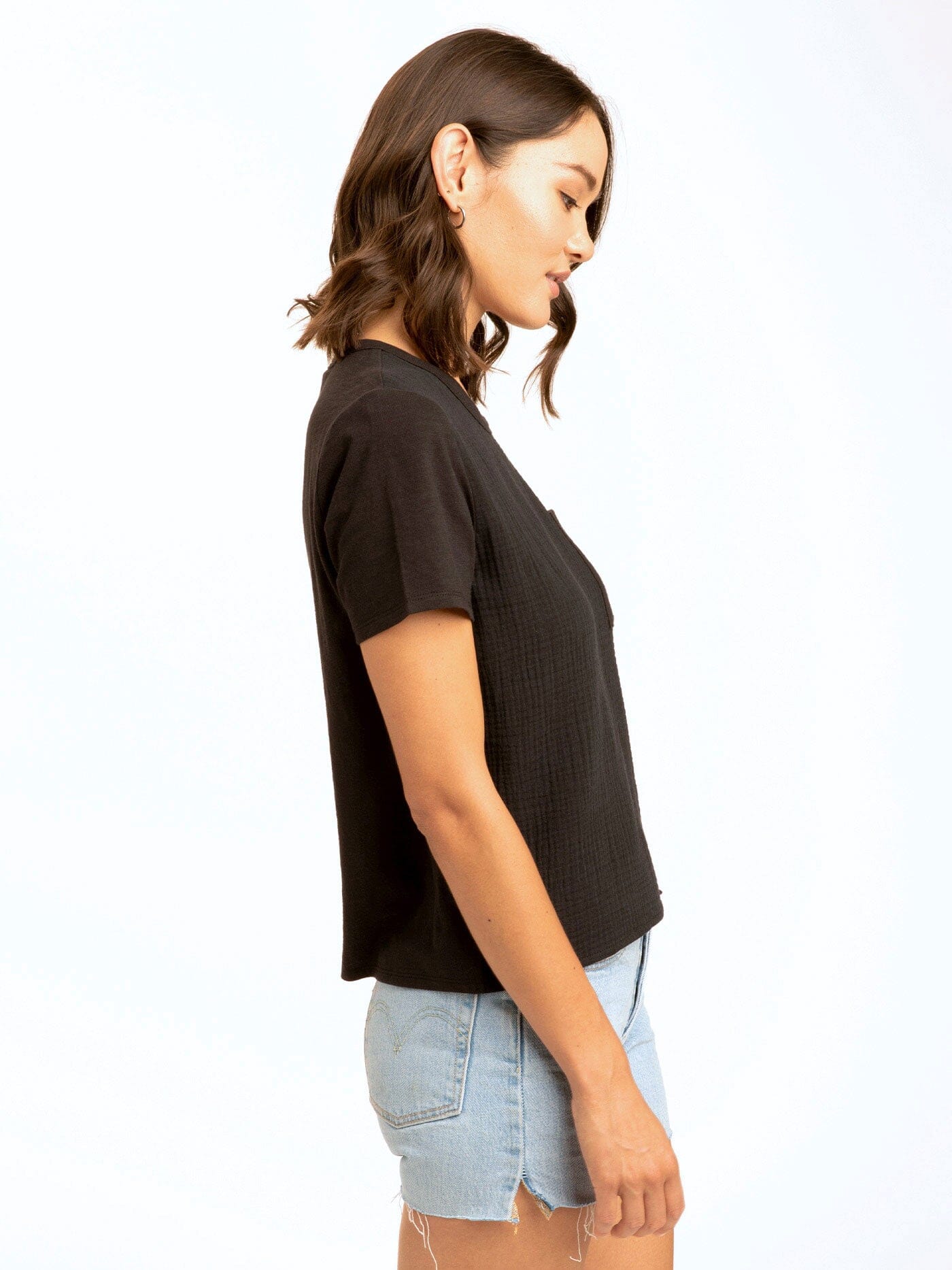 Avelina Gauze Mix Pocket Tee