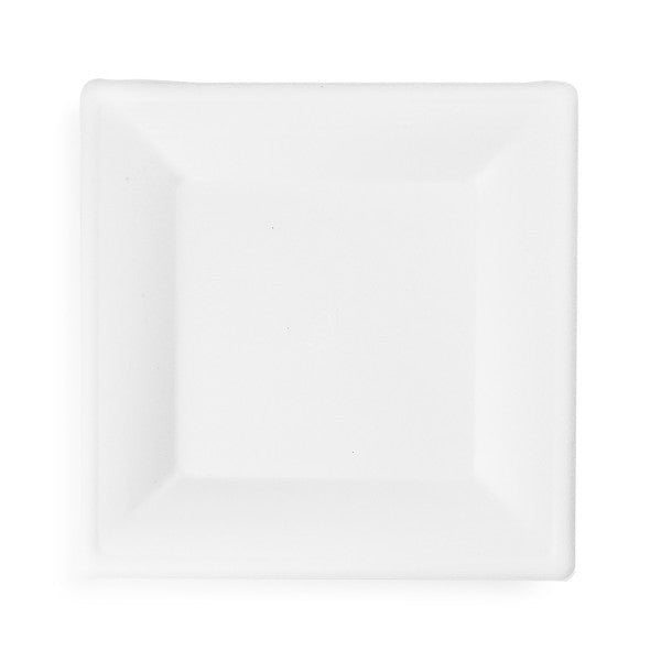10in Square Plates | White Molded Fiber Vegware (QTY: 500)