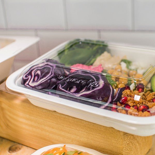 Vegware Gourmet Compostable Flat Lid, Fits V5 Bases (QTY:600)