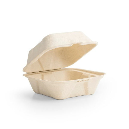 Vegware Nourish 6in Clamshell, Natural Molded Fiber (QTY:400)