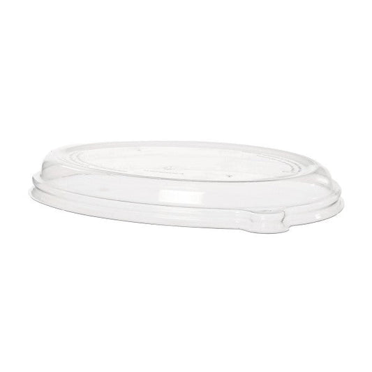 Vegware Gourmet Compostable Low-Profile Oval Lid, Fits SCV Oval Bowls (QTY:300)