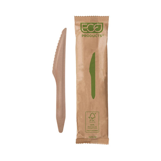Eco Products EP-S211-W 6 1/2" Disposable Knife - Birch Wood (QTY:500)