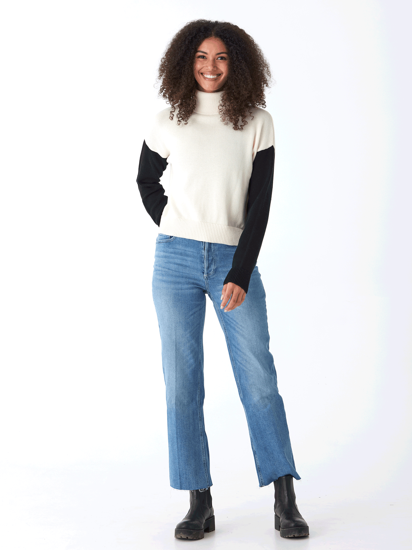 Avery Colorblock Turtleneck Sweater