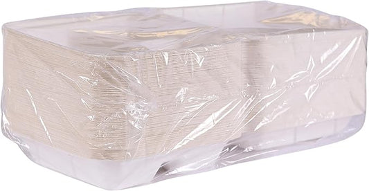 Eco-Products Renewable & Compostable Sugarcane Clamshells - 9 x 9 x 3in, 3-Cmpt, Medium-Weight (QTY:200)