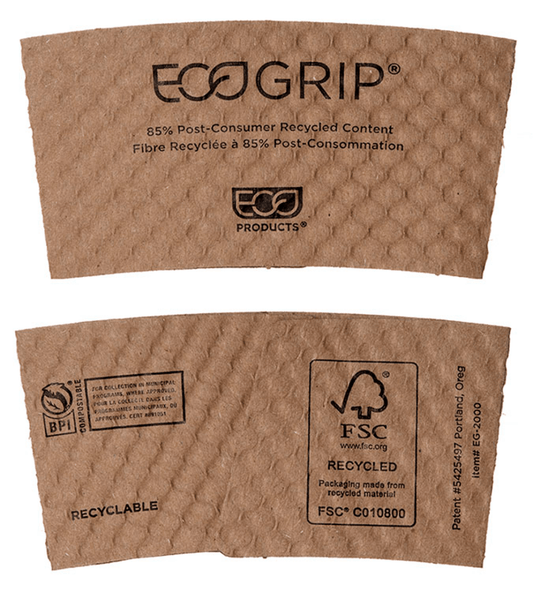 EcoGrip Cup Sleeves - Fits 10-20oz Hot Cups (QTY:1300)