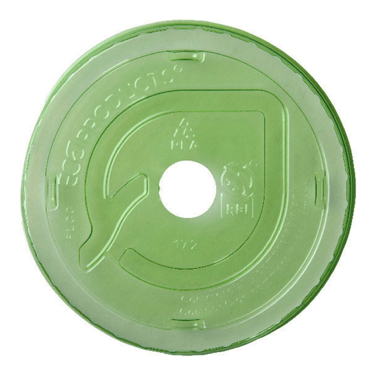 GreenStripe Renewable & Compostable Cold Cup Flat Lids - 12-20 oz. Green (QTY:1000)