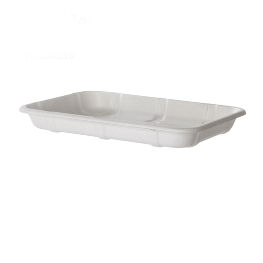 Vanguard Renewable & Compostable Sugarcane Meat & Produce Trays, 8.5 x 6 x 1.0in, 2D (QTY:400)