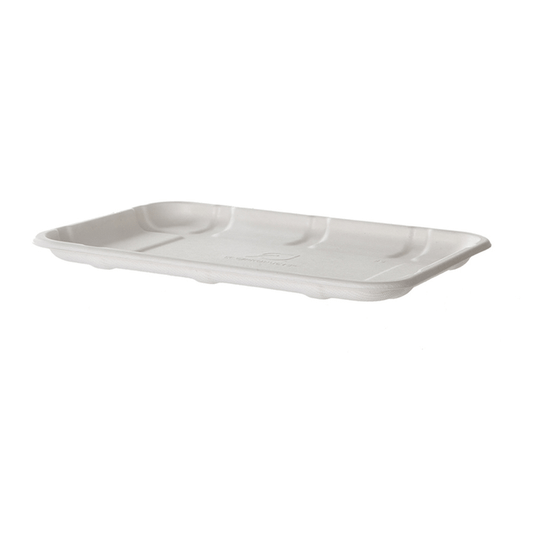 GreenStripe Vanguard Renewable & Compostable Lined Molded Fiber Meat & Produce Trays, 8.5 x 6 x 0.56in, 2S (QTY:400)