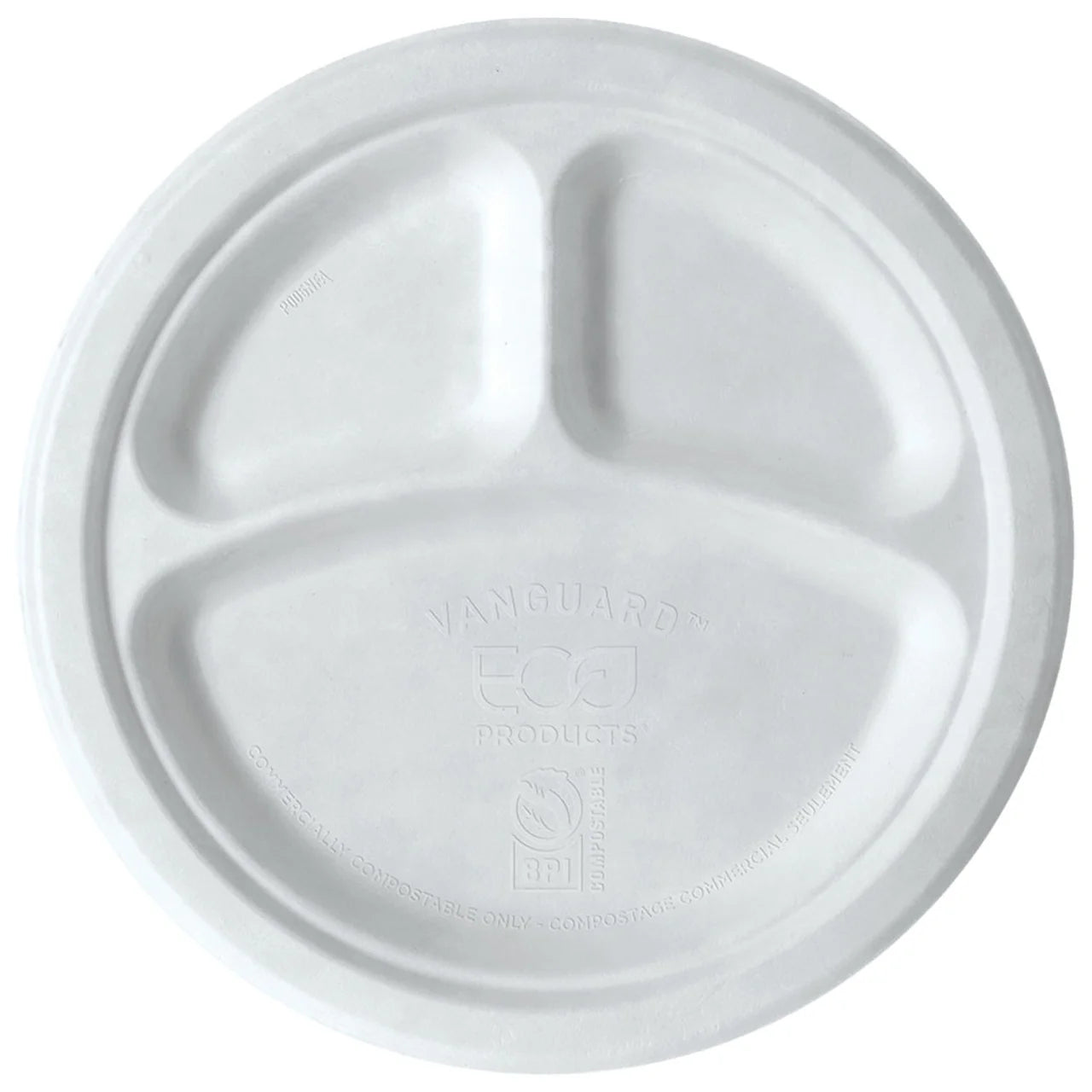 10in 3-Compt Circle Plates | Vanguard® Eco-Products (QTY:500)