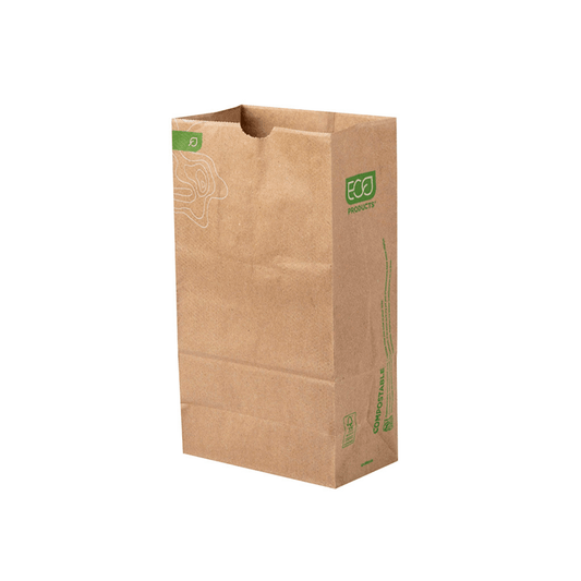 GreenStripe Renewable & Compostable 6# Paper Sack, Kraft, FSC Recycled 100% SA-COC-013255 (QTY:400)