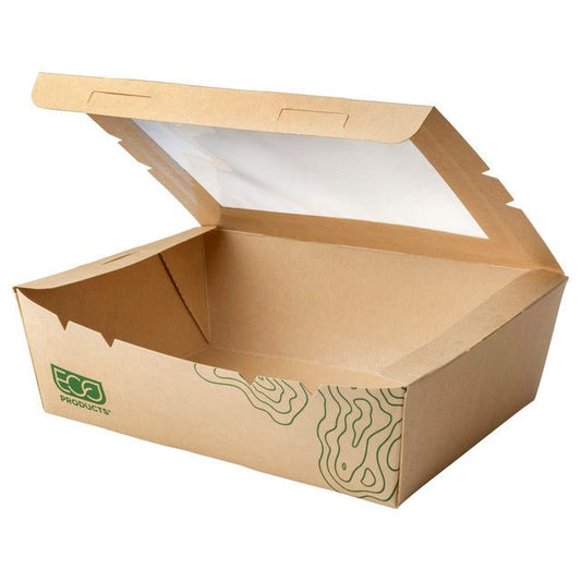GreenStripe Renewable & Compostable 66oz Windowed Food Box #3, FSC Mix Credit SA-COC-013255 (QTY:200)