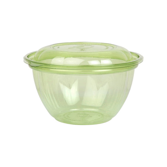 GreenStripe Veridian Renewable & Compostable Salad Bowls w/ Lids - 18oz Green (QTY:150)