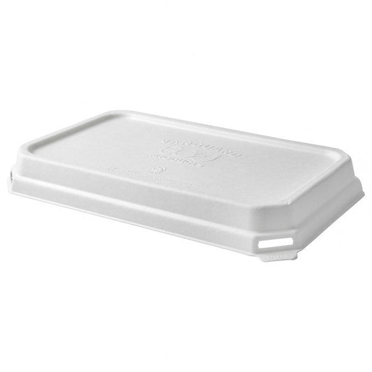 GreenStripe Vanguard WorldView Renewable & Compostable Domed Rectangle Molded Fiber Lid, Fits SCRC107 Molded Fiber Container (QTY:200)