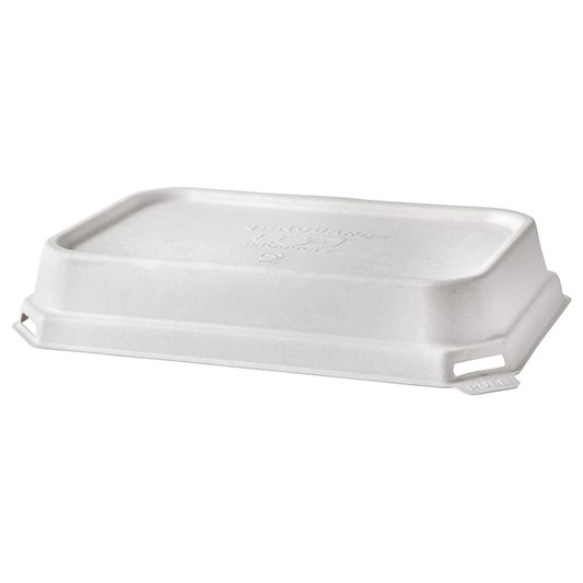 Vanguard WorldView Renewable & Compostable Domed Molded Fiber Lid, Fits 24 and 32oz. Rectangle Molded Fiber Take-Out Containers (QTY:400)