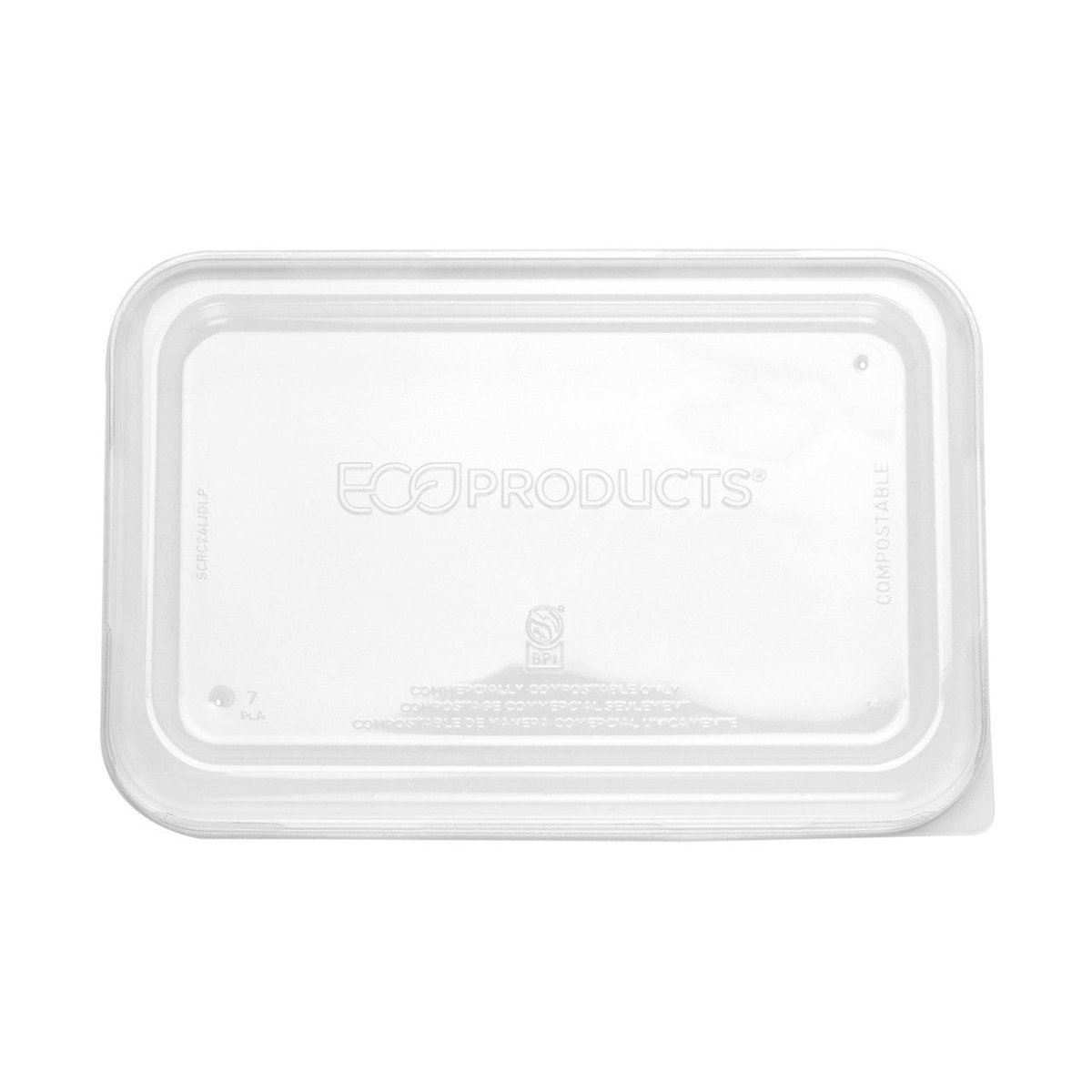 GreenStripe WorldView Renewable & Compostable Lid, Low Profile Vented, Fits 24 - 32oz Rectangle Molded Fiber Take-Out Containers (QTY:400)