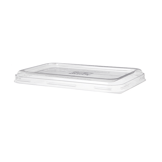 WorldView 100% Recycled Content Lid, Lightweight Fits 24 - 32oz Rectangle Sugarcane Take-Out Containers Non Vented (QTY:400)