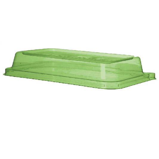 WorldView Renewable & Compostable Lid, Fits 24 - 32oz. Rectangle Sugarcane Take-Out Containers Green (QTY:200)