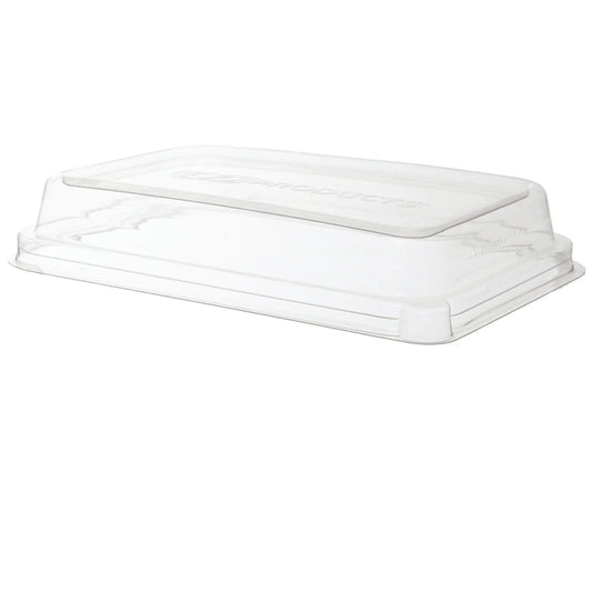 WorldView 100% Recycled Content Lid, Fits 24 - 32oz Rectangle Sugarcane Take-Out Containers (QTY:400)