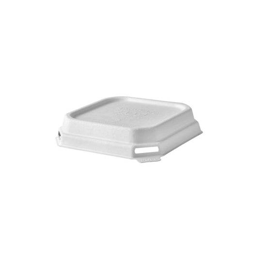 GreenStripe Vanguard WorldView Renewable & Compostable Domed Square Molded Fiber Lid, Fits SCS5/SCS5T Molded Fiber Container (QTY:400)