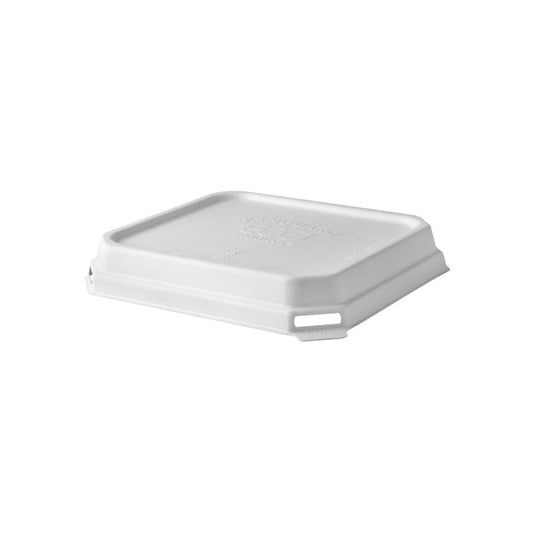 GreenStripe Vanguard WorldView Renewable & Compostable Domed Square Molded Fiber Lid, Fits SCS73 Molded Fiber Container (QTY:200)