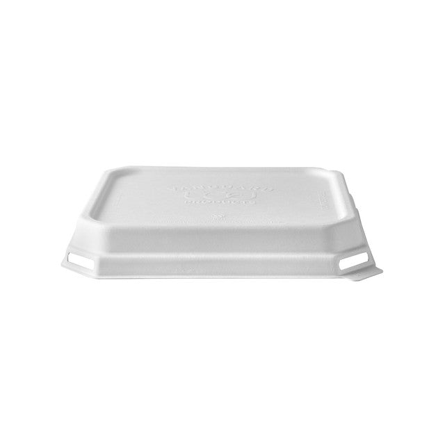 GreenStripe Vanguard WorldView Renewable & Compostable Domed Square Molded Fiber Lid, Fits SCS73 Molded Fiber Container (QTY:200)