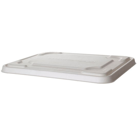 Vanguard Regalia Renewable & Compostable Sugarcane Half Pan Flat Lids, Fit 13 x 10 x 3in Half Pans (QTY:200)
