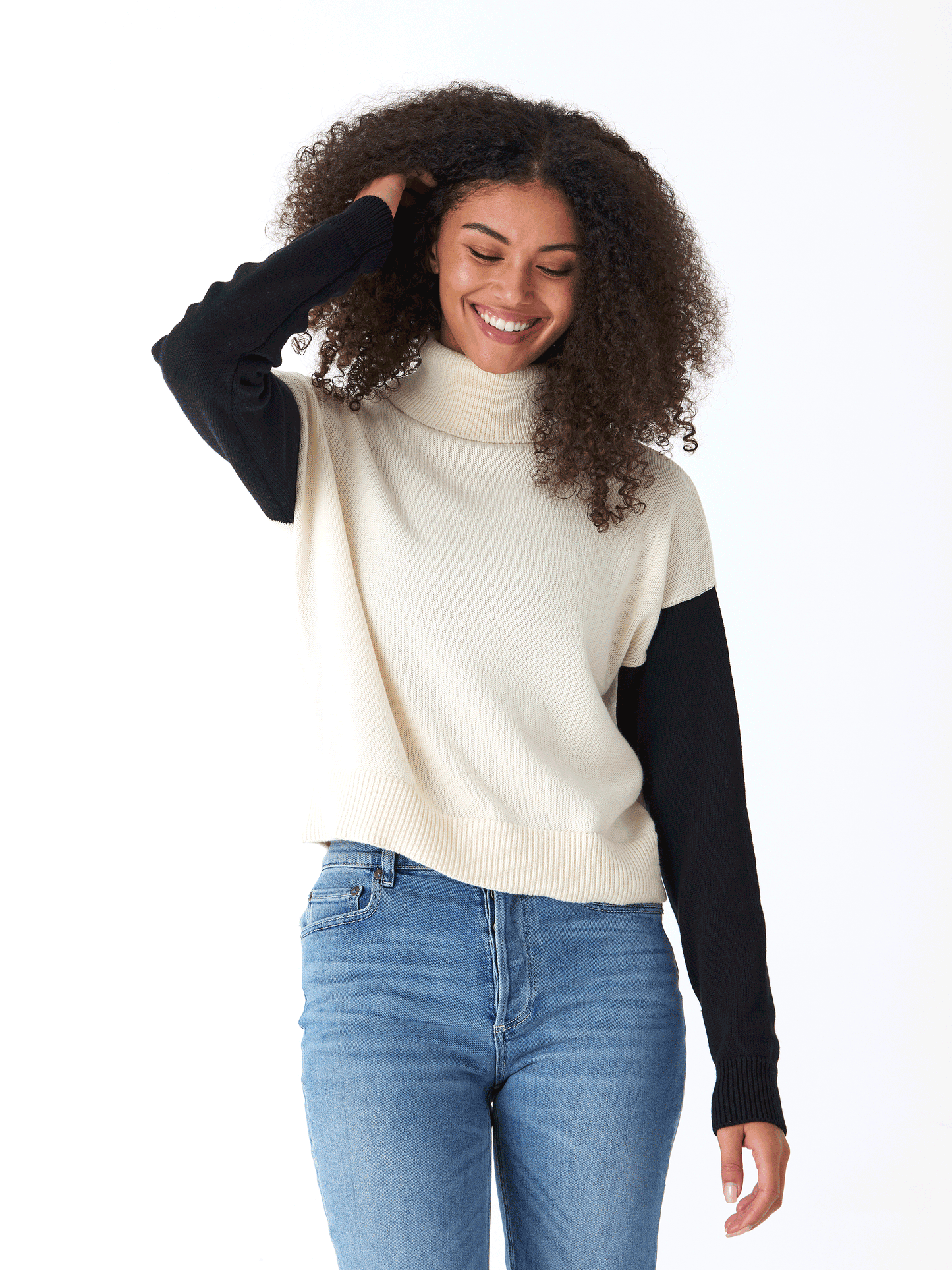 Avery Colorblock Turtleneck Sweater